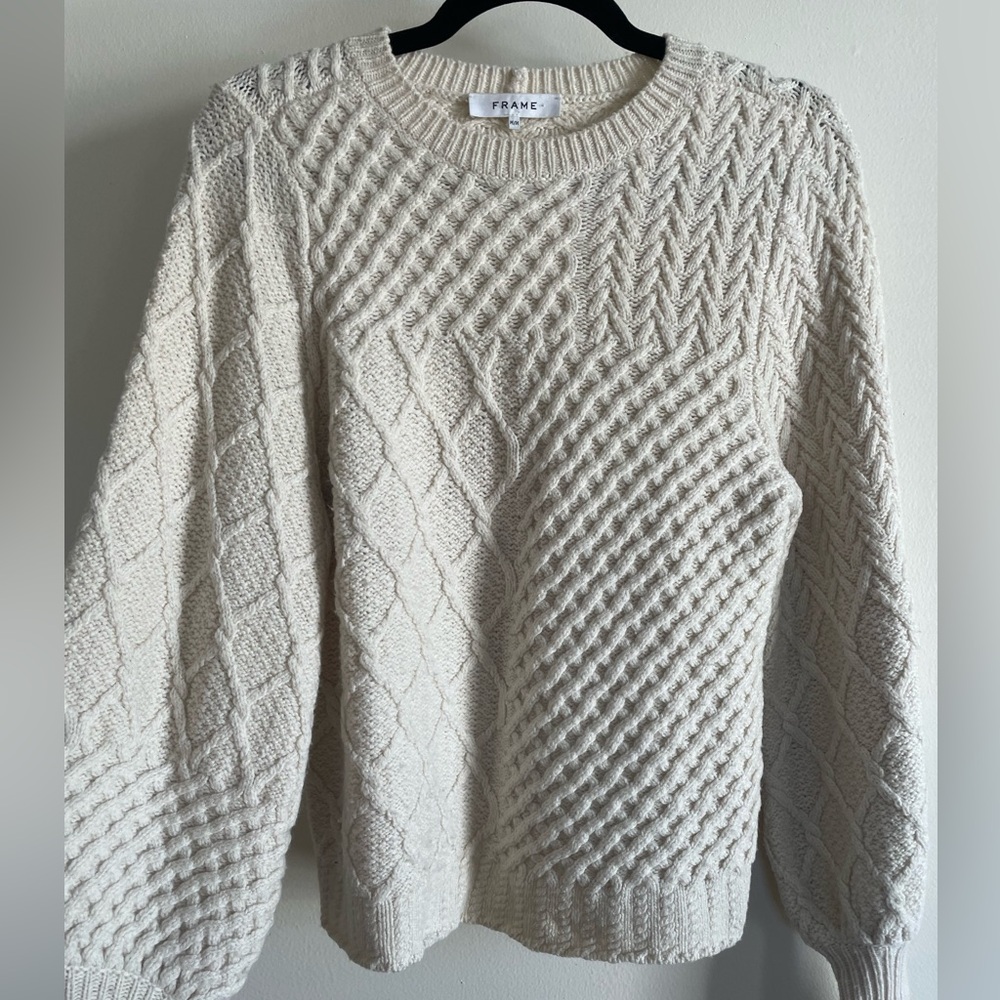 FRAME Denim Wool Fisherman Sweater